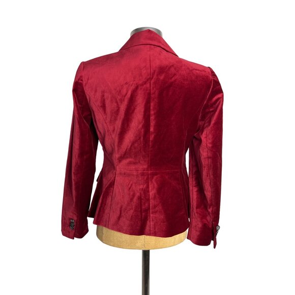 White Black Velvet Editor Blazer Deep Red Women' Jacket - Picture 5 of 7